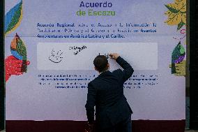 Chile signs draft agreement to approve the Treaty of Escazú